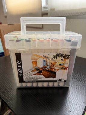 Azure 40-Piece Professional Artist Marker Set - Pastel & Neutral Colors